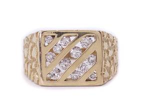 Mens .70 ctw Multi-Row Channel Estate Ring in 14k Yellow Gold $3,450 Appraisal