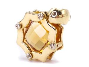 Upscale Cartier Style Designer Natural Golden Citrine Screw Octagon Estate Pendant in 18k Yellow Gold $2,200 Appraisal