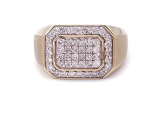 1.00 Carat Mens Diamond Estate Cluster Ring in Yellow Gold $2,500 Appraisal