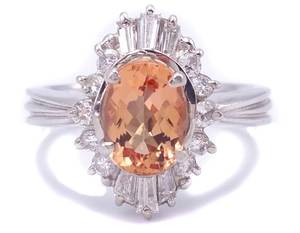 Impressive 1.43 Carat Imperial Topaz and .41 Carat Diamond Statement Ring in Platinum $5,500 Retail Estimate