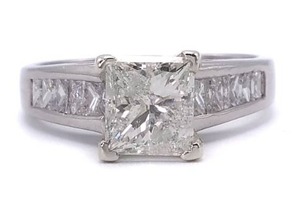 2 12 Carat Princess Cut Estate Ring in Platinum $12,500 Appraisal