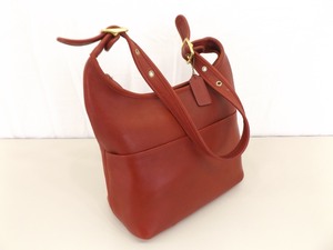 lot 79 image: Authentic COACH Red Leather Janice Bag