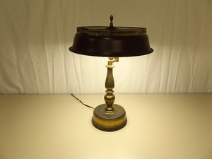 lot 85 image: Vintage SOLID Brass Swing Arm Metal Shade WORKING Desk Lamp
