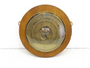 lot 99 image: Vintage Working Germany Wood Wall Barometer
