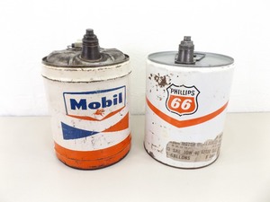 lot 8 image: 2 Vintage 5 Gallon Mobil Oil and Phillips 66 Cans