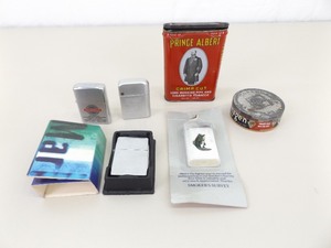 lot 13 image: Lot of Vintage Zippo etc. Lighters, Tobacco Tins, etc.