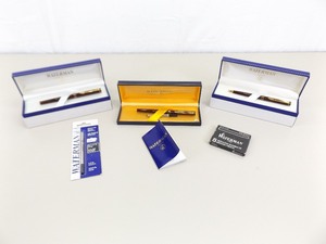 lot 32 image: Lot of 18k Nib Waterman Fountain Pen, Ballpoint Pens, and Accessories