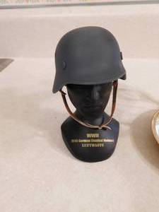 Trench Art Plane & WWII Mini Helmet