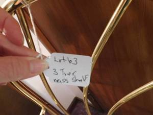 3 Tier Brass & Glass Shelf - 14 x 38 x 10(d)