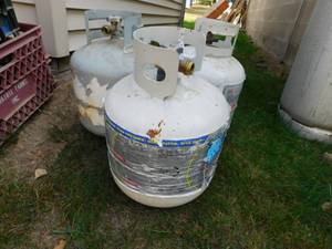 3 - 20lb Propane Tanks - 2 full