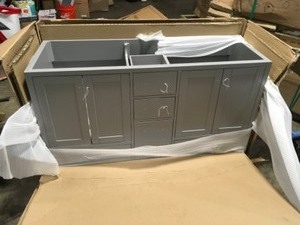 lot 2 image: VIRTU USA Caroline Madison 60 in. W Bath Vanity Cabinet Only in Cashmere Gray SEE PICS