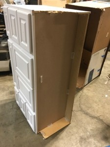 lot 8 image: GLACIER BAY Hampton 60 in. W x 21 in. D x 33-12 in. H Bathroom Vanity Cabinet Only in White SEE PICS