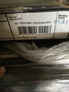 lot 30 image: 26 CASES WITH MSI Vigo Gris 12 in. x 24 in. Matte Ceramic Floor and Wall Tile (16 sq. ft.case) SEE PICS