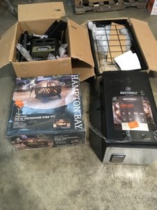 lot 34 image: ASSORTED PALLET WITH HAMPTON BAY FIRE PITS SEE PICS