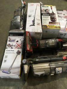 lot 37 image: ASSORTED PALLET WITH DYSON SHARK VACCUUMS IN DIFFERENT MODELSSIZES SEE PICS