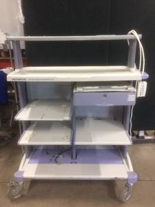 lot 17 image: WOW ONLINE USED $1500 Olympus WM-D60 Medical Mobile Multi-Shelf WorkStation Cart With Drawer - Nice Condition