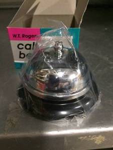 lot 29 image: Lot Of 2 W.T. Rogers Stainless Steel Call Bells - Unused In Box