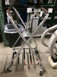 lot 35 image: Stainless Steel Collapsible Hamper Stand - Appears Like New