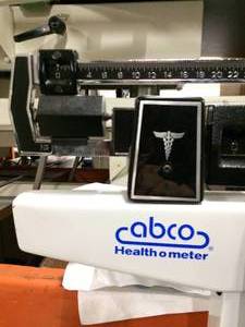 lot 43 image: ABCO Health-o-meter Medical Balance Beam Mechanical Weighing Scale