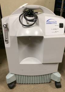 lot 60 image: Home Health 5 Liters of Oxygen Flow Per Minute Respironics Millenium Model H600 Medical Grade Oxygen Concentrator - Oxygen Bars, Spas, Facials, Fish Farming, Metal Working & More - Like New Condition (WOWOW Only 3 hours)