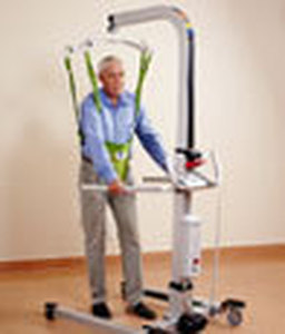 lot 20 image: WOW MSRP $7000 AMAZING Liko Golvo 7007ES Electric Powered Patient Lift 440lb Capacity Lifts From Ground & Is A Gait Walker Trainer Too  NEW Battery Scale & Sling Included Good Working Condition