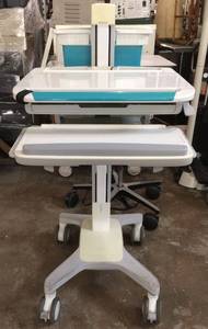 lot 66 image: Retails NEW $2800 Medical Mobile Computer Workstation Ergotron Adjustable Sit Or Stand Computer Laptop Cart COW WMonitor Mount & Extra Drawer - Electronics Not Included