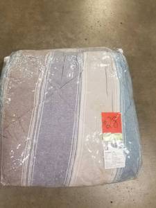 rasier Yarn Dyed Stripe Organic Flannel Queen Comforter, 50430E-Q-MULTI