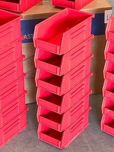 lot 5 image: (1) Case Of Uline Plastic Stackable Bins