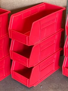 lot 17 image: (1) Case Of Uline Plastic Stackable Bins