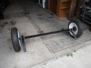 Trailer Axle with Springs and New Tires and Wheels
