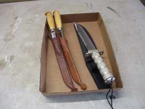 2 Filet Knives and a survival knife