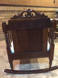 lot 38 image: Wooden Rocker Cradle And Mattress