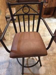 lot 43 image: Four Match Padded Swivel Bar Chairs
