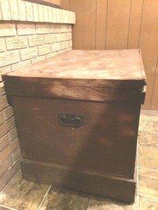 lot 50 image: Old Wooden Blanket Chest