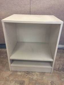 lot 63 image: White Two Shelf Unit With Adjustable Shelves