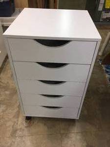lot 71 image: Three White Shelving Units