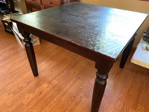 lot 18 image: Square Dark Wood Vintage Table