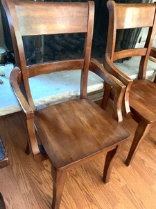 lot 16 image: Set of Three Wood Armchairs