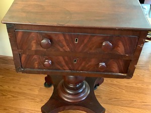lot 27 image: Empire Style Two-Drawer Accent Table