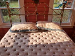 Queen Size Brass Headboard and Frame