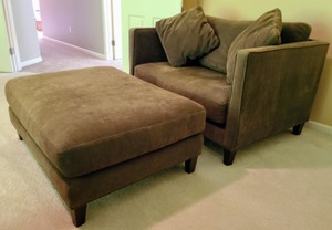 Room And Board Arm Chair and Ottoman