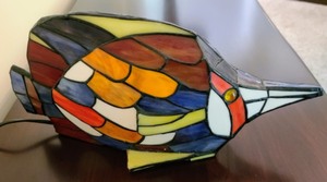 Pointy Nose Fish Stained Glass Lamp