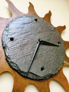 Copper And Stone Sun Wall Clock