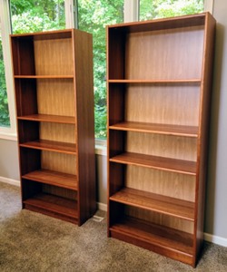 Pair of Tall Wood Bookshelves