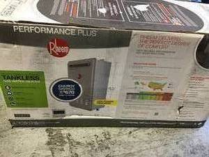 lot 29 image: Rheem Performance Plus 8.4 GPM Natural Gas Outdoor Tankless Water Heater open box