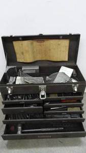 lot 26 image: Craftsman Machinist Tool Box With Misc. Tools & Tooling