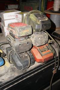 3 Bosch 36V Batteries and Chargers