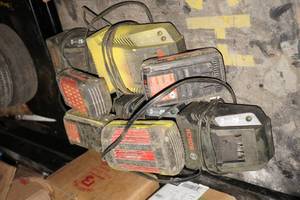 4 Bosch 36V Batteries and Chargers