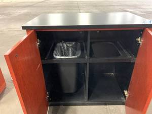 Storage Cabinet With Trash Capability