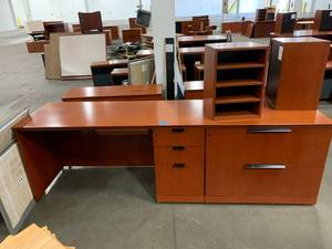 Desk With File Cabinet & Organizer